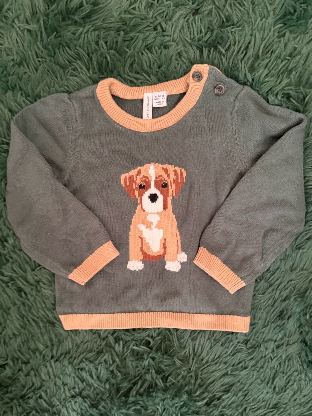 Janie and Jack Puppy Dog Knit Sweater 12–18 Months